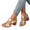 thumbnail image 6 of Mostsola Open Toe Sandals for Women 2025 Comfortable Slip on Shoes Summer Slides Heeled Sandals, 6 of 9