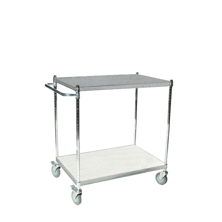 24" Deep x 54" Wide x 39" High 2 Tier Stainless Steel Solid Shelf Cart