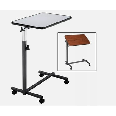 Medical Bed Tray Overbed Table Rolling Tray Bed Side Table for Laptop