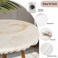 thumbnail image 3 of Marble Beige Round Tablecloth for 36-44 Inch Tables, Fitted Table Cover with Elastic Edge, Modern Abstract Ink Painting Luxury Waterproof Outdoor Table Cloth Protector for Patio Garden Dinner Picnic, 3 of 9