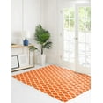 thumbnail image 3 of Hand-tufted Wool Orange Transitional Geometric Chain-Link Rug, 3 of 7