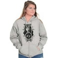 thumbnail image 4 of Butterfly Moth Spiritual Crystal Ball Womens Plus Size Graphic Zipper Hoodie Brisco Brands 3X, 4 of 5