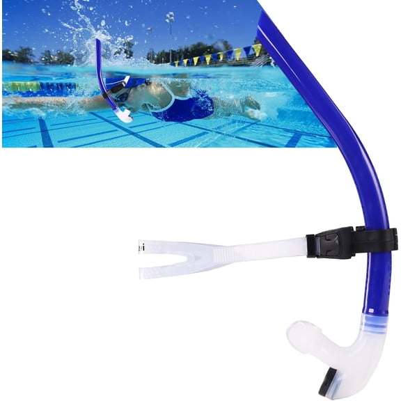 Swim Snorkel for Lap Swimming,Adult Swimmers Snorkeling Gear for Swimming Snorkel Training in Pool and Open Water,Snorkle Center Mount Silicone Mouthpiece One-Way Purge Valve