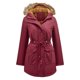 thumbnail image 1 of Chaqueta de algodón con forro de lana, chaqueta cálida de invierno con cuello de lana y capucha, chaqueta grande de algodón para mujer, 1 of 5