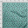 thumbnail image 3 of oneOone Cotton Poplin Turquoise Blue Fabric Asian Suzani Sewing Material Print Fabric By The Yard 42 Inch Wide, 3 of 5