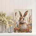 thumbnail image 2 of Qisvanset 12x16 Inch Wildflower Bunny Canvas Wall Art, Spring Rabbit Farmhouse Kids Room Home Decor, 2 of 8