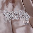thumbnail image 3 of Bridal Wedding Flower Rhinestone Hair Comb Hair Accessories, 3 of 8