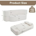 thumbnail image 2 of 3 Seater Convertible Sofa Bed with Chenille Fabric and High-Density Foam, No Assembly Required, Vacuum Packed, Ivory, 2 of 9