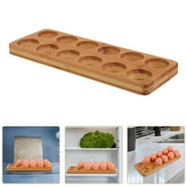 Masteelf Wooden Egg Tray Serveware Eggs Dispenser 12 Holes Egg Holder Wood Egg Plate For Kitchen Restaurant Refrigerator Storage Accessory