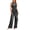 Black, variant on Jumpsuits for Women Crew Neck Sparkly Sequin Casual Rompers Sleeveless Belted Waist Wide Leg Dressy Jumpsuits Silver M