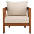 thumbnail image 3 of SAFAVIEH Owen Acacia Wood Armchair, Natural/Taupe (Set of 2), 3 of 12