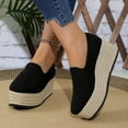 thumbnail image 2 of Tawop Women Shoes Mothers Day Slip On Casual Wedge Pointy Toe Black 10, 2 of 5