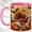 Pink, variant on Mosaic Santa Broom Coffee Mug, Halloween Bat Mug, Ceramic 11 oz