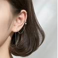 thumbnail image 4 of QQTDFG 925 Sterling Silver Star Threader Thread Line Cuff Earrings Women A1924-default, 4 of 8