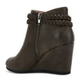 thumbnail image 3 of Dellytop Womens Wedge Ankle Boots Braided Fringe Strap Heeled Fall Booties Dress Shoes, 3 of 3