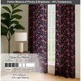 thumbnail image 6 of Vargottam Cotton Rod Pocket/Back Tab Curtains - 96" Floor-Length Drapes for Long Doors or Large Windows - Light Filtering, 3-in-1 Header - Set of 2, 52"x96" - Botanical Flowers Print (Blue), 6 of 8
