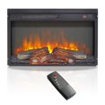 thumbnail image 6 of 26 inch electric fireplace insert, ultra thin heater with log set & realistic flame, remote control with timer, overheating protection, 6 of 16