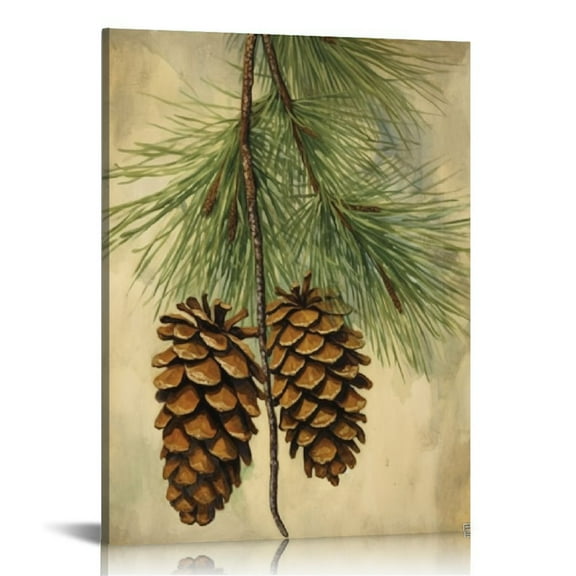 JEUXUS Pine Cone Wooden Wall Art, 12" x 16"