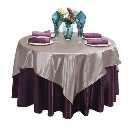 

Round Tablecloth Nordic Solid Color Tablecloth With Square Cloth Polyester Table Cover For Conference Wedding Cocktail Party Banquet-N-220cm+75cm