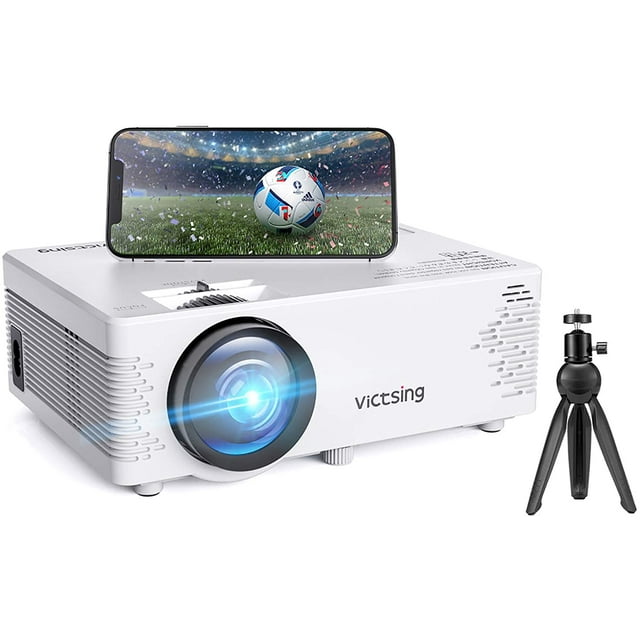 VicTsing Mini Projector【With Tripod&Bluetooth】, Wifi Mini Bluetooth Projector , 1080P Supported 170'' Display,