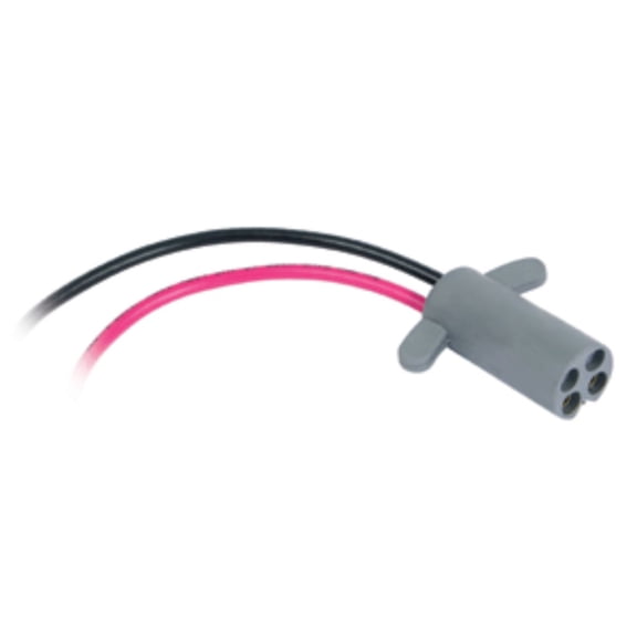 6" Gray and Red Trolling Motor Power Plug 2 Prong