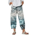 thumbnail image 2 of Women's Capris With Pockets Clearance Under $10 Summer Comfortable Loose Wide Legs Fashion Printed Capris Pants, 2 of 5
