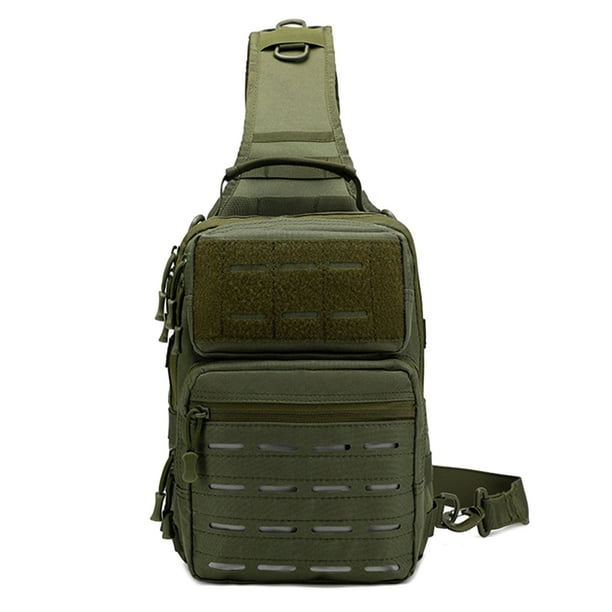 Mochila multifuncional para acampar Bolso bandolera con hebilla desmontable (Verde militar)