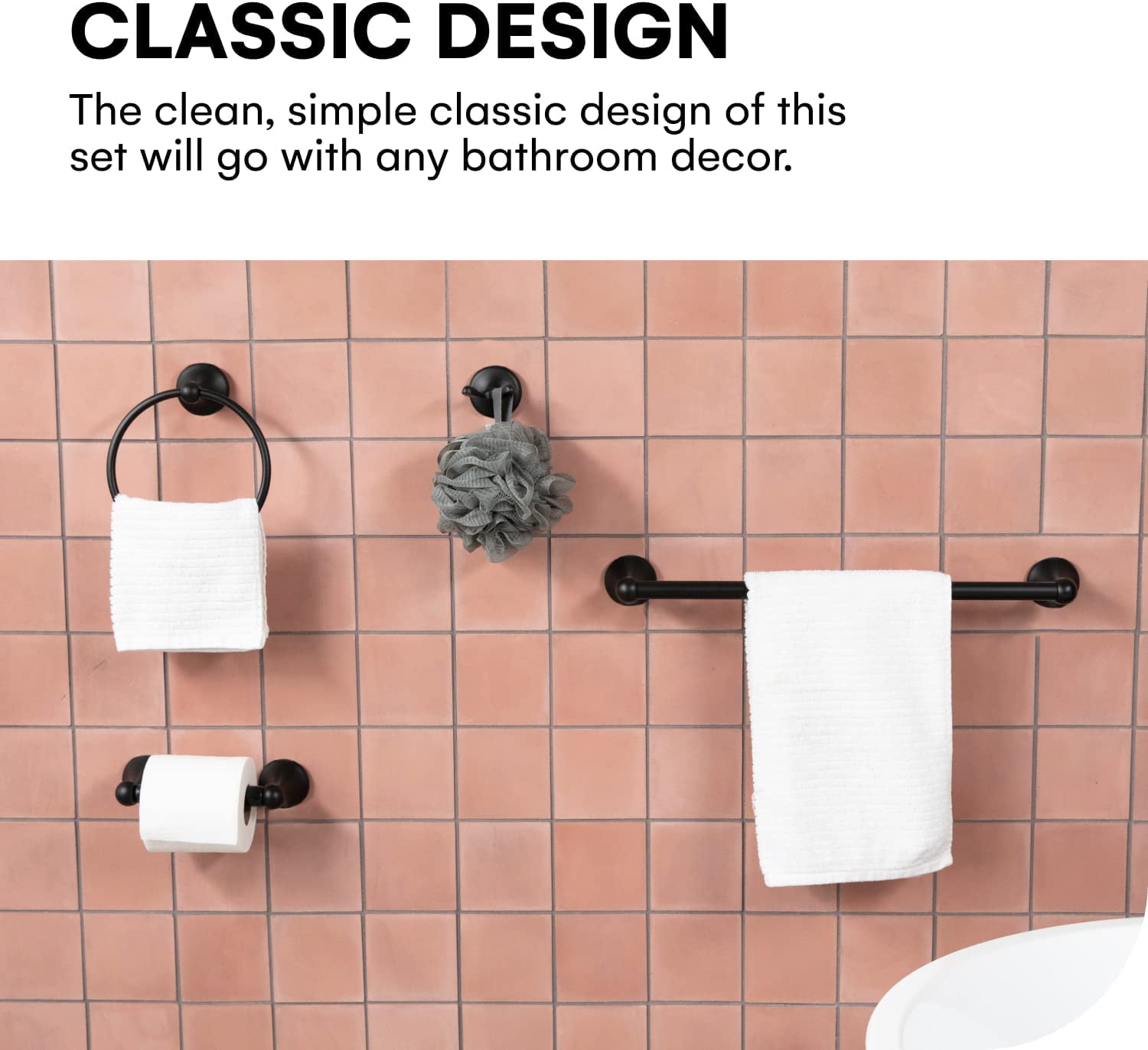 Bathroom Accessories 77846 Leland Hand Towel Ring, Polished Chrome,4.00 x  9.00 x 10.00 inches - Walmart.com