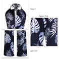 thumbnail image 5 of Women Jumpsuits Deep V Printed Halter Lace Up Backless Loose Straight Leg Jumpsuit for Spring and Summer Black S, 5 of 6