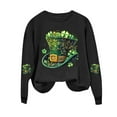 thumbnail image 3 of YueHuiYing Women's Oversized Hoodless Sweatshirt with Green Leaf Print Crew Neck Long Sleeve St. Patrick's Day Casual Top, 3 of 4