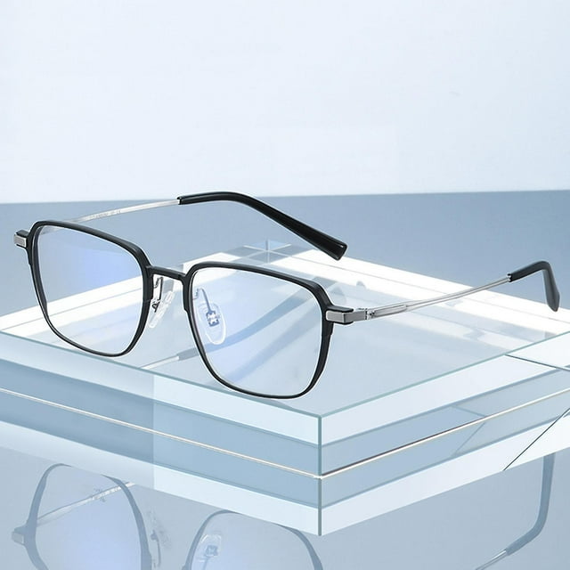 Titanium Spectacle Frames Square Shape With Flat Lens For Man And Woman