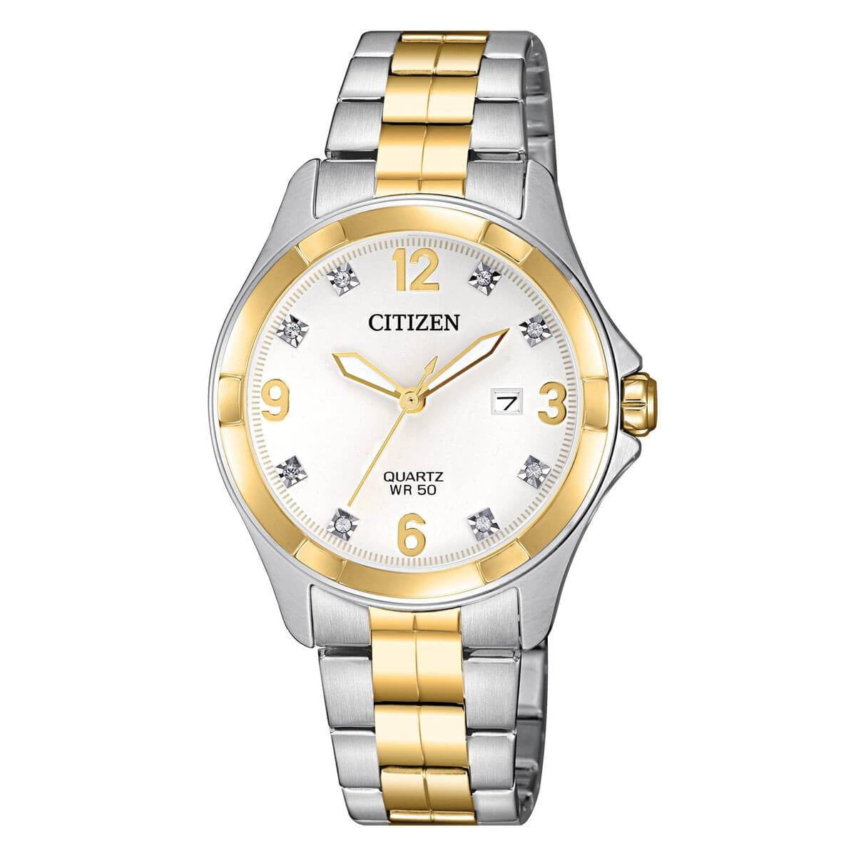 Citizen EU6084-57A Women\'s Quartz Two Tone Steel Crystal Watch