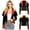 Black, variant on Women Circus Ringmaster Jacket Puff Long Sleeve Lapel Collar Tassel Shoulder Coat for Halloween Cosplay Theme Party Red XL