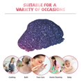 thumbnail image 6 of Kdxio Violet Glitter Print Shower Cap for Women,Elastic and Reusable,Double Waterproof Layers Bathing Hat, 6 of 6