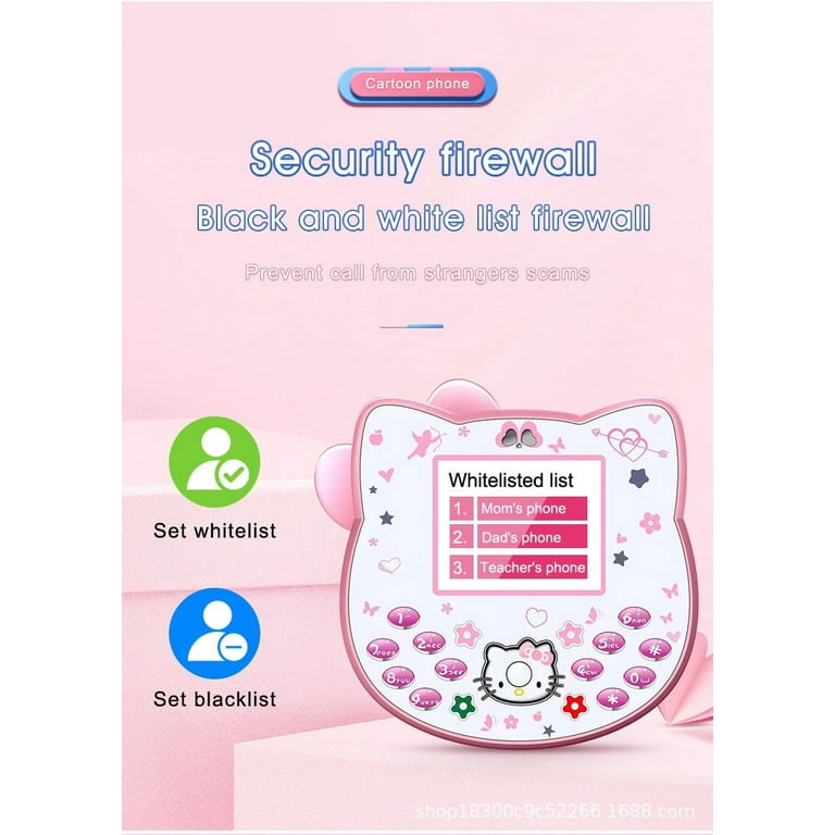 小物 HELLO KITTY x FEILER taozhe i168 Hello Kitty K688 Cartoon Kids Phone, Pink