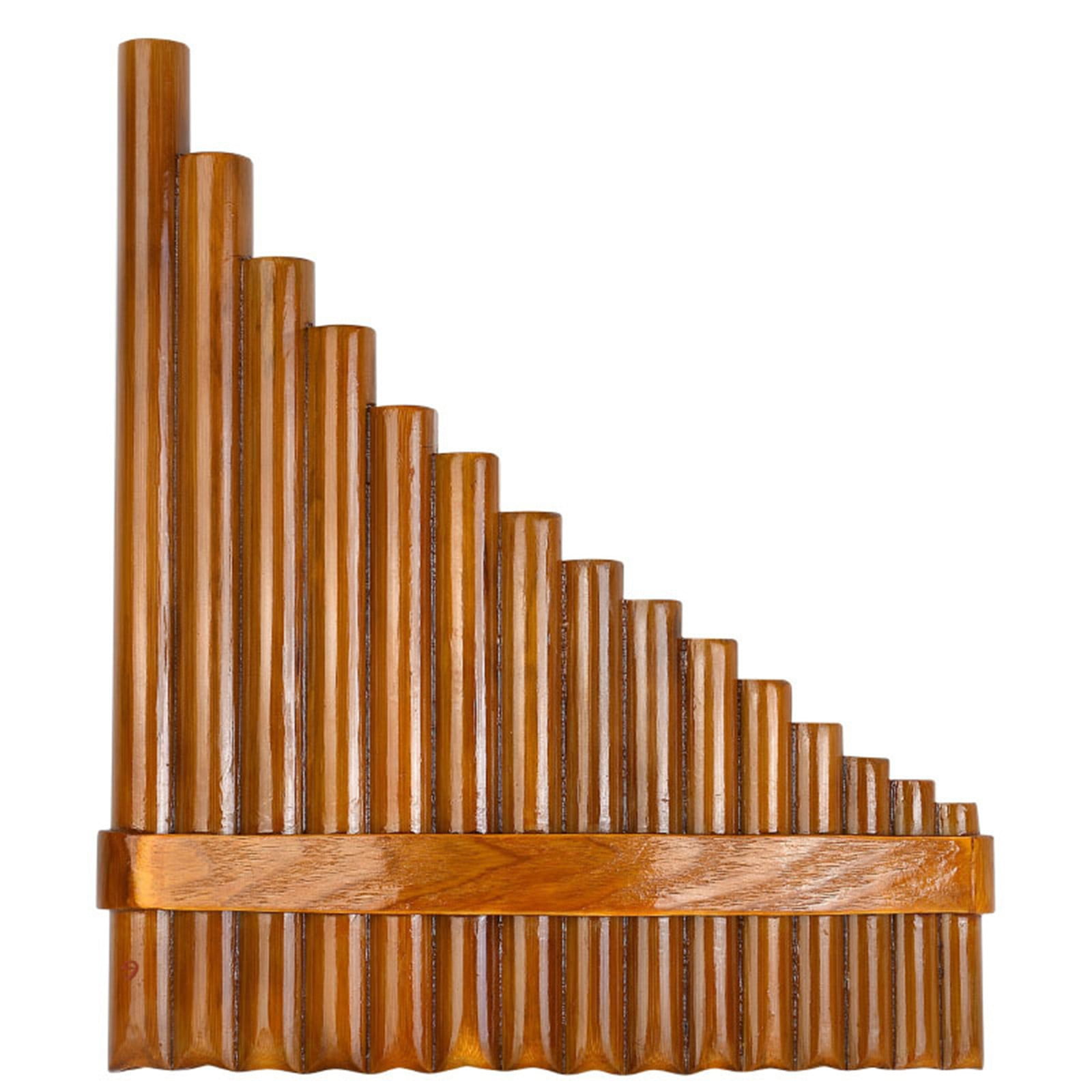 Uanit 15-Pipe G Key Pan Flute Instrument with Secure Binding Rings, Traditional Folk Wind Instrument for Enchanting Melodies, Ready to Play for Beginners & Professional Musicians