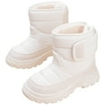 thumbnail image 4 of Zshosam Toddler Boot Baby Boys Girls Winter Warm Shoes Cozy Fleece Snow Boots Toddler Non-Slip Walking Shoes Infant Outdoor Water Resistance Booties Size 8.5,(White Toddler 8.5), 4 of 7