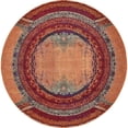 thumbnail image 1 of Unique Loom Tapis Rustique en Détresse Estrella 8' x 8' Rond Orange/noir, 1 of 5
