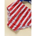 thumbnail image 6 of Toddler Baby Girl 4th of July One-Piece Swimsuit American Flag Swimwear Cut Out Bathing Suit Tie Front Bikini Beachwear, 6 of 7