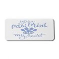 thumbnail image 1 of Saying Computer Mouse Pad, Animal Lovers Concept Your Paw Print is in My Heart Message with Paw Print, Rectangle Non-Slip Rubber Mousepad X-Large, 35" x 15", Ceil Blue and White, by Ambesonne, 1 of 2