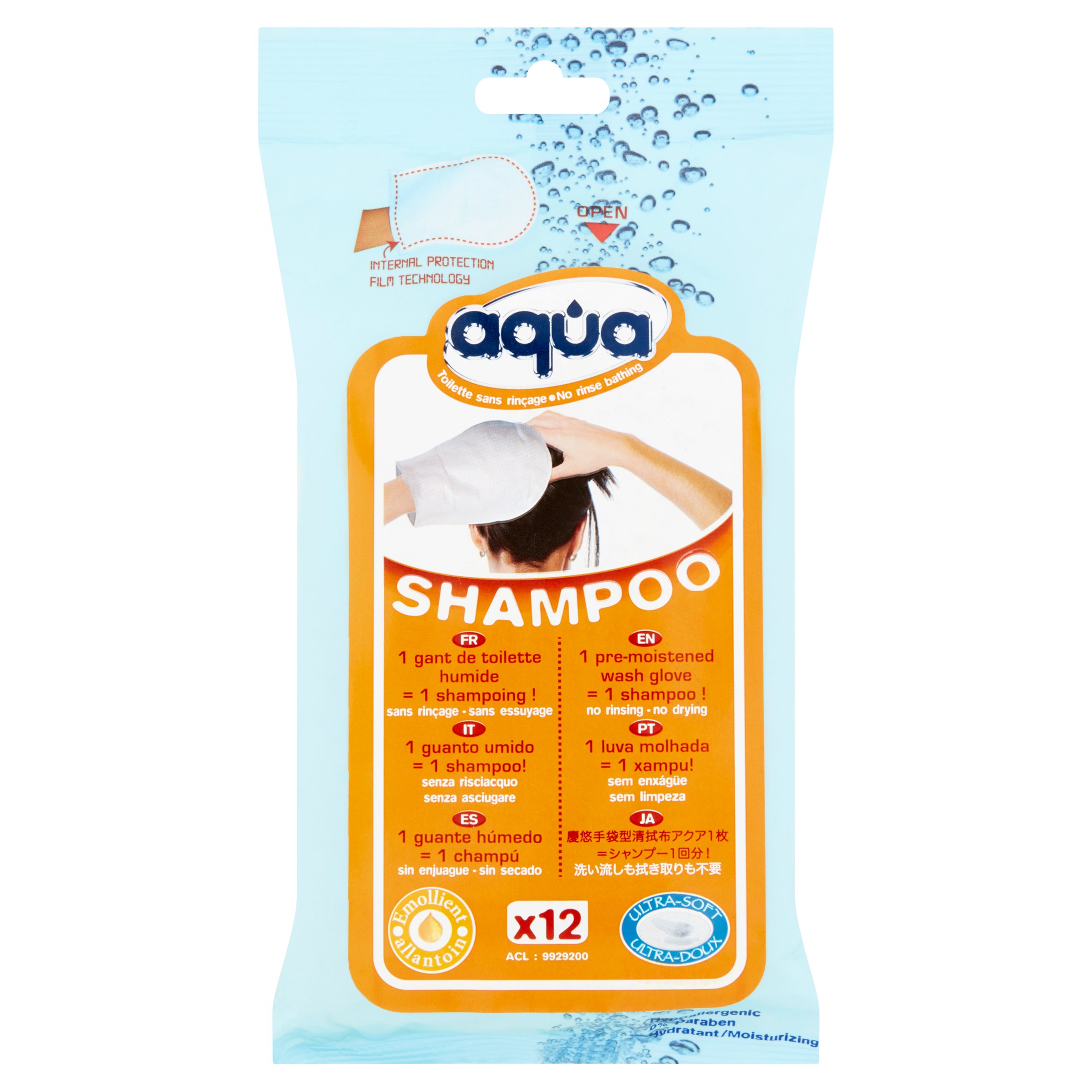 Aqua Shampoo Gloves, 12 count