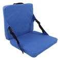 thumbnail image 3 of Cojín grueso antisuciedad para asiento de exterior, asiento plegable portátil para estadio con soporte para la espalda para acampar y conciertos, color azul, 3 of 8