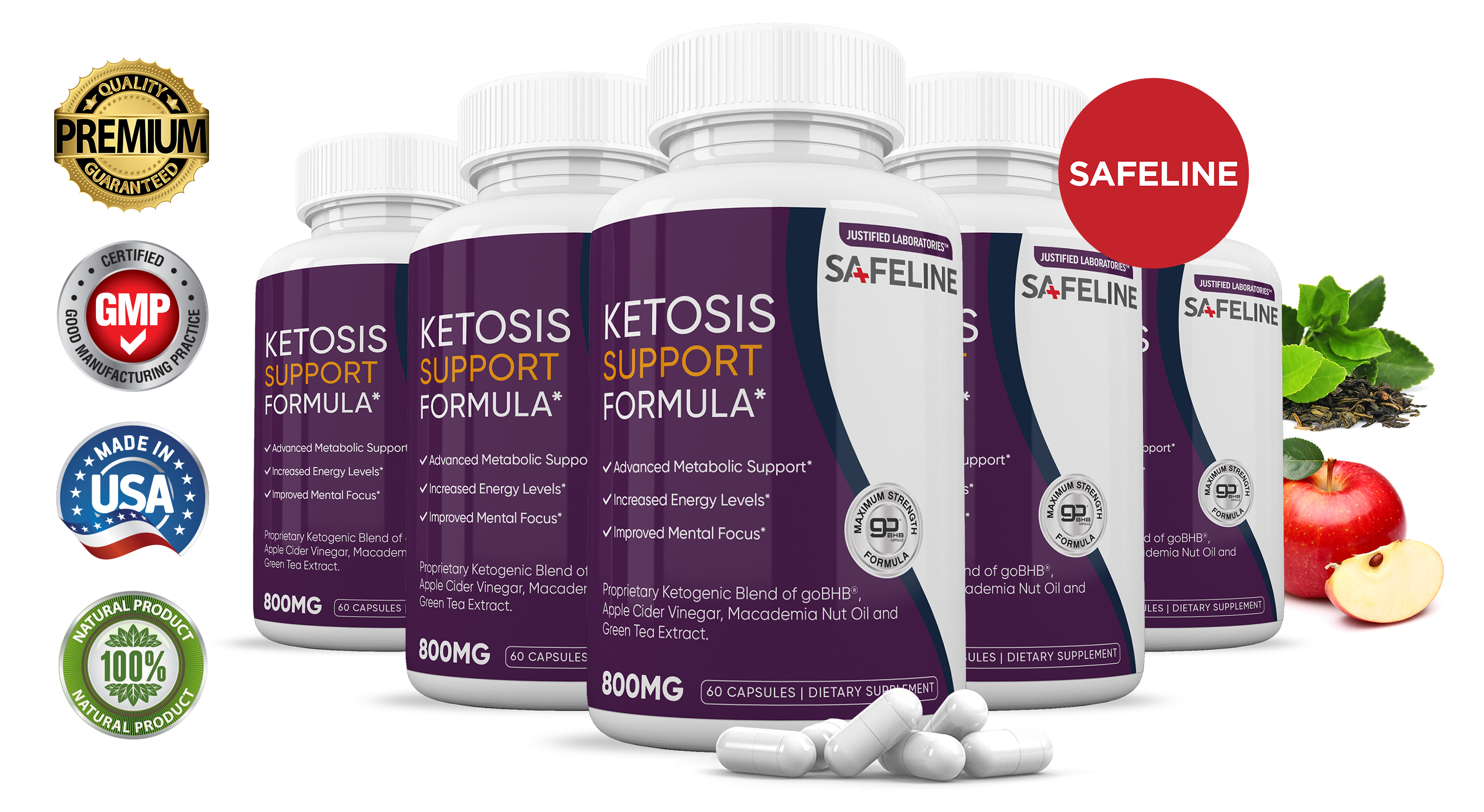 (5 Pack) Safeline Keto Pills Advanced Ketogenic Safe Line Supplement ...