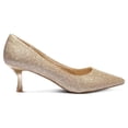 thumbnail image 5 of LuckLilac Women's Pumps 2.1inch Shoes Slip-Resistant Dress Shoes, Low Kitten Heel, Pointy Toe, Gold,9.5M, 5 of 5