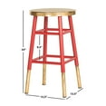 thumbnail image 4 of SAFAVIEH Emery Mid-Century Dipped Gold Leaf Counter Stool with Footrest, Red, 4 of 6