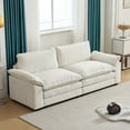 thumbnail image 4 of Ktaxon Sectional Sofa L Shaped Couch with Chaise Living Room Sleeper Set, 2 Seats with Chenille and Double Layer Cushions 86" W Beige, 4 of 13