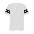 thumbnail image 5 of Oplxuo Womens Plus Size T Shirts Striped Short Sleeve V Neck Tops Summer Casual Tshirts Loose Fit Blouses, 5 of 5
