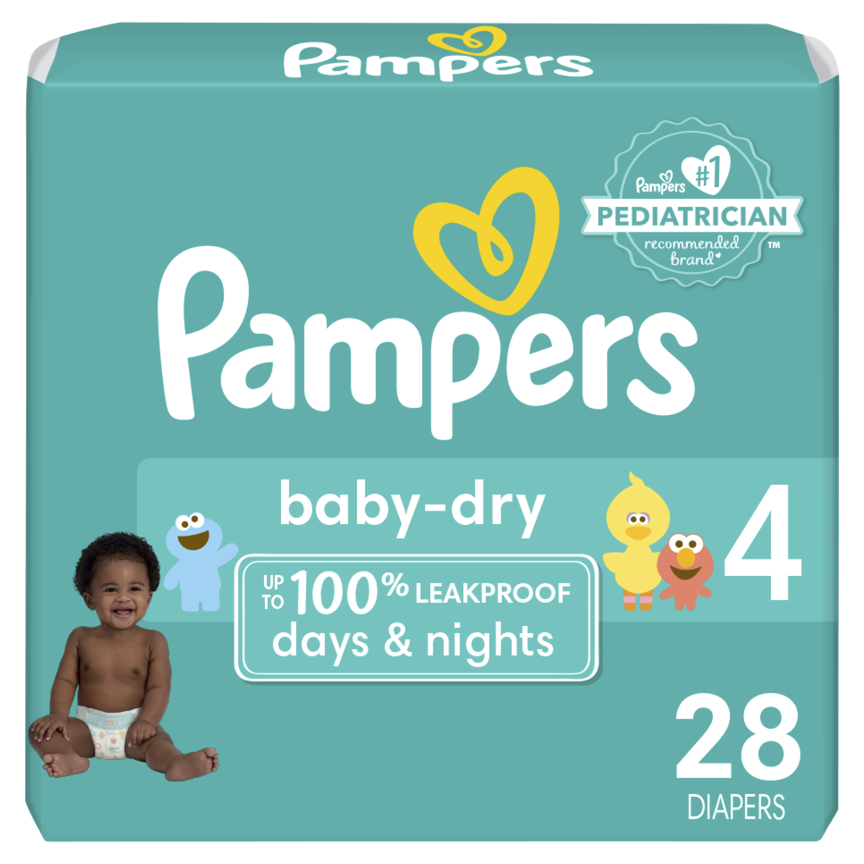 Size 4 28 ea Pampers Baby Dry Diapers Pack of 3 