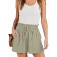 thumbnail image 3 of Women Summer Casual Wide Leg Loose High Waist Drawstring Dressy Shorts 2026 Beach Vacation Clothes Green S, 3 of 7