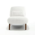 thumbnail image 4 of Morden Fort White Cloud Boucle Chair with Crescent Wood Legs, Tilt Back Armless Accent Chair with Thick Cushion, 4 of 7